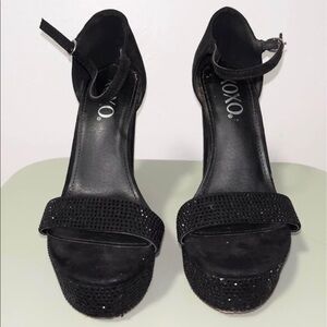 XOXO black Rhinestone heels